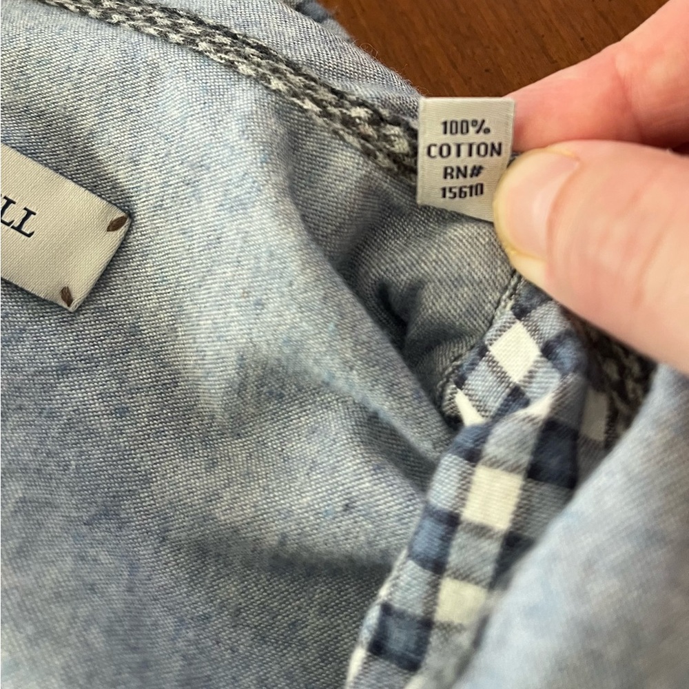 James Campbell Pearl Snap Navy Plaid Flannel Shirt - Medium- Western Outdoor - Picture 8 of 10